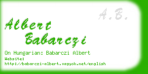 albert babarczi business card